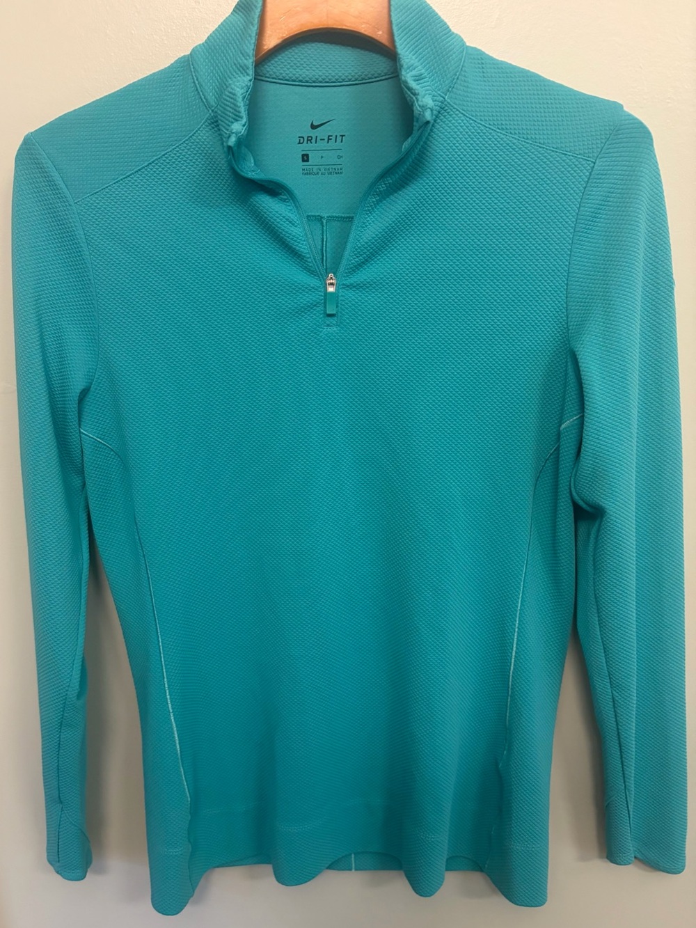 Nike Women's Teal Quarter-Zip Dri-FIT Swim Coverup